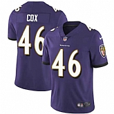 Nike Baltimore Ravens #46 Morgan Cox Purple Team Color NFL Vapor Untouchable Limited Jersey,baseball caps,new era cap wholesale,wholesale hats